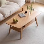 Solid Oak Coffee Table Natural Wood Tone