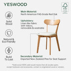 2pcs Modern Solid Dining Chairs Set Upholstered Fabric