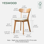 2pcs Modern Solid Dining Chairs Set Upholstered Fabric