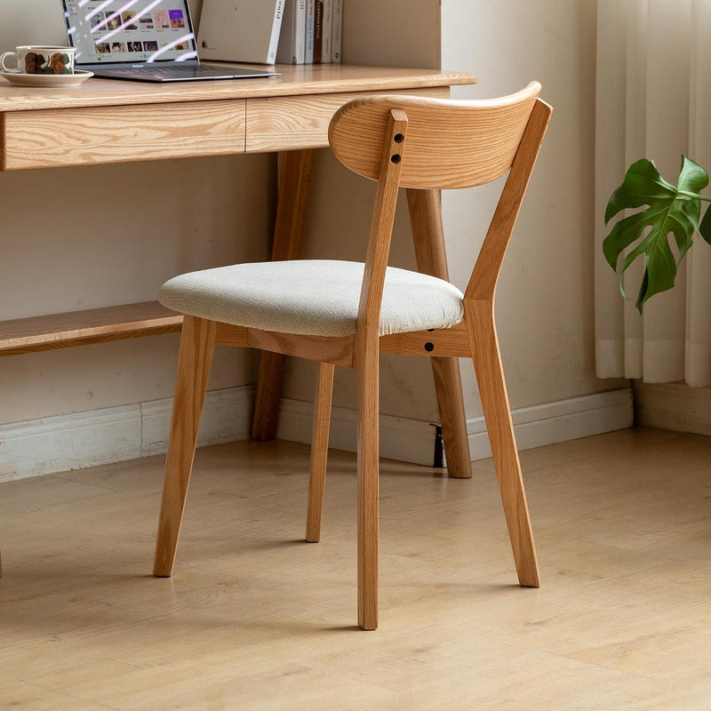 2pcs Modern Solid Dining Chairs Set Upholstered Fabric