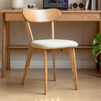 2pcs Modern Solid Dining Chairs Set Upholstered Fabric