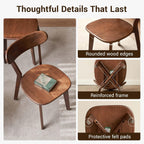 2pcs Modern Solid Dining Chairs Set Upholstered Fabric
