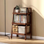 Solid Oak End Table with 3 Tier Storage