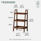 Solid Oak End Table with 3 Tier Storage