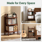 Solid Oak End Table with 3 Tier Storage