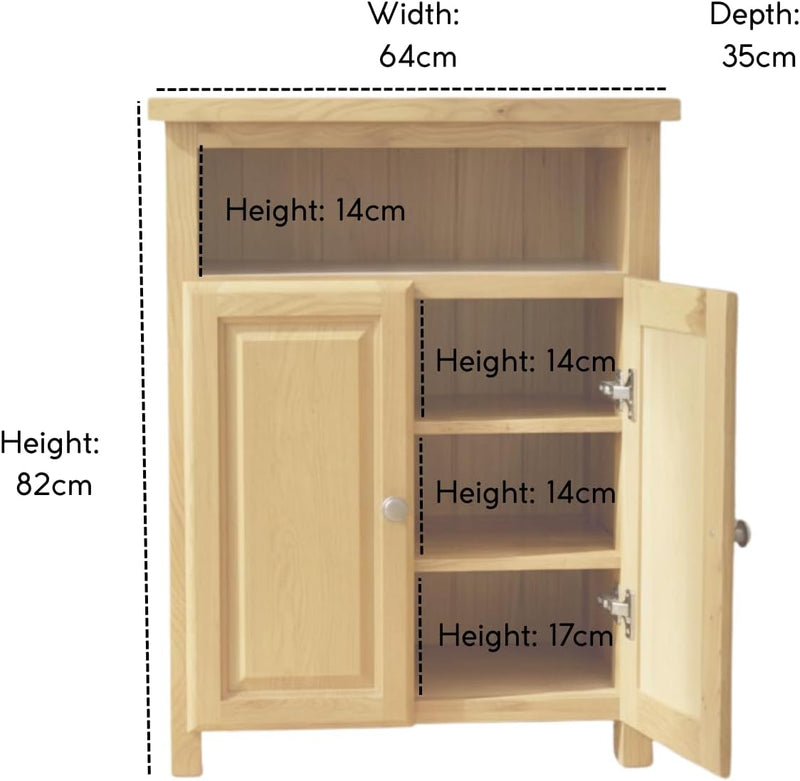 Solid Oak Sideboard Shoe Cabinet Storage Unit