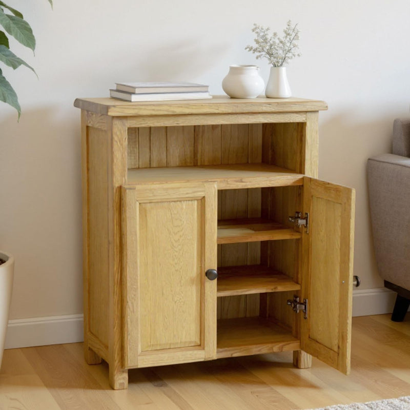 Solid Oak Sideboard Shoe Cabinet Storage Unit