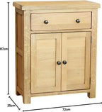 Solid Oak Sideboard Storage Cabinet for Hallway Or