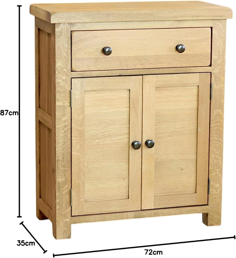 Solid Oak Sideboard Storage Cabinet for Hallway Or