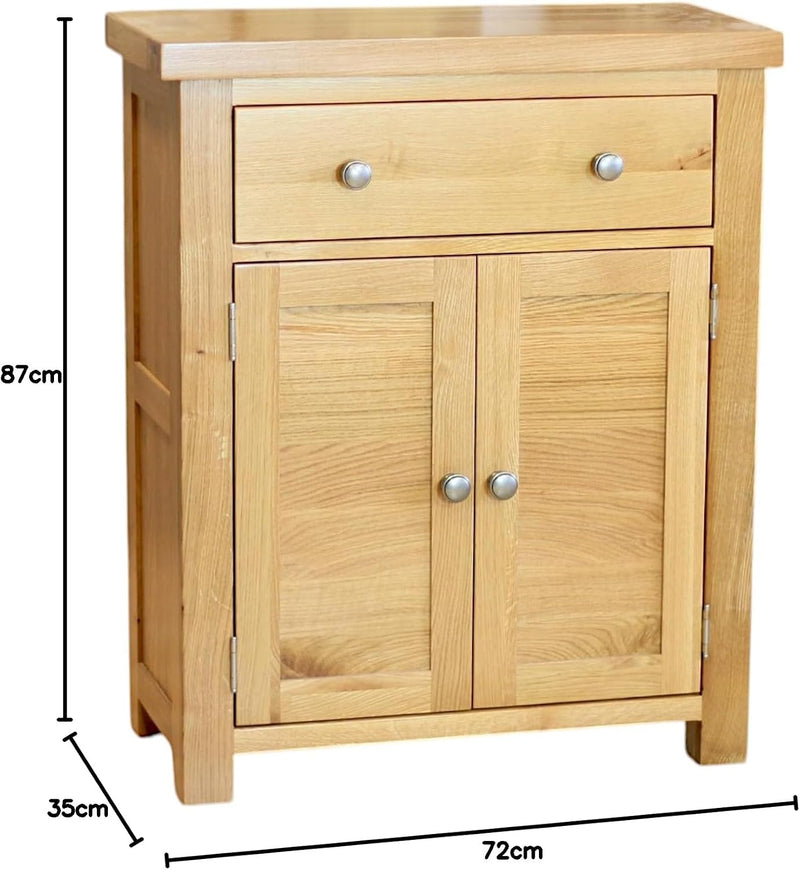 Solid Oak Sideboard Storage Cabinet for Hallway Or