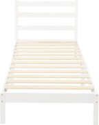 Solid Pine Wood Platform Bed Frame with Ribbed