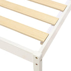 Solid Pine Wood Platform Bed Frame with Ribbed