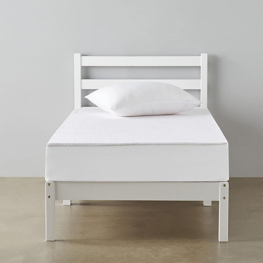 Solid Pine Wood Platform Bed Frame with Ribbed