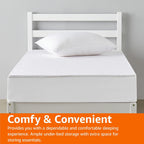 Solid Pine Wood Platform Bed Frame with Ribbed