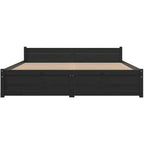 Solid Pinewood Bed Frame Wooden Bedstead with Headboard