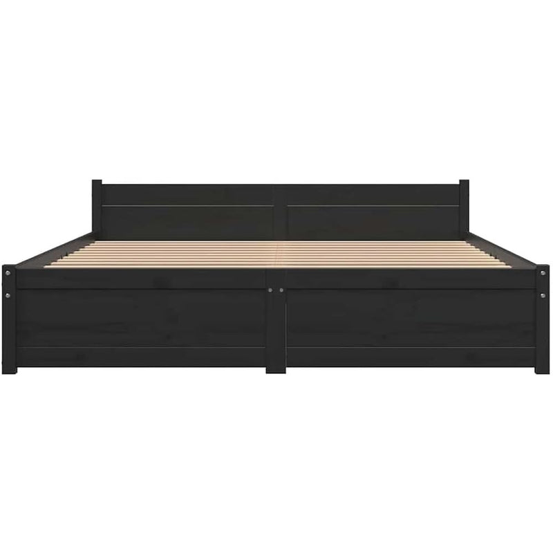 Solid Pinewood Bed Frame Wooden Bedstead with Headboard