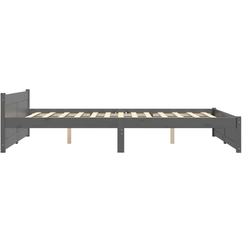 Solid Pinewood Bed Frame Wooden Bedstead with Headboard