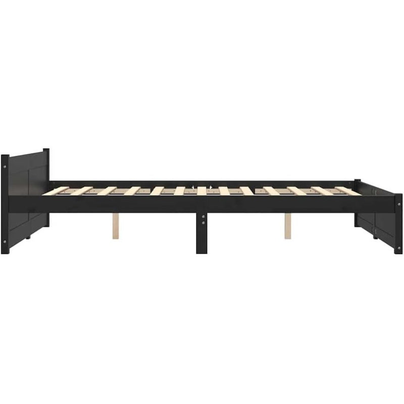 Solid Pinewood Bed Frame Wooden Bedstead with Headboard