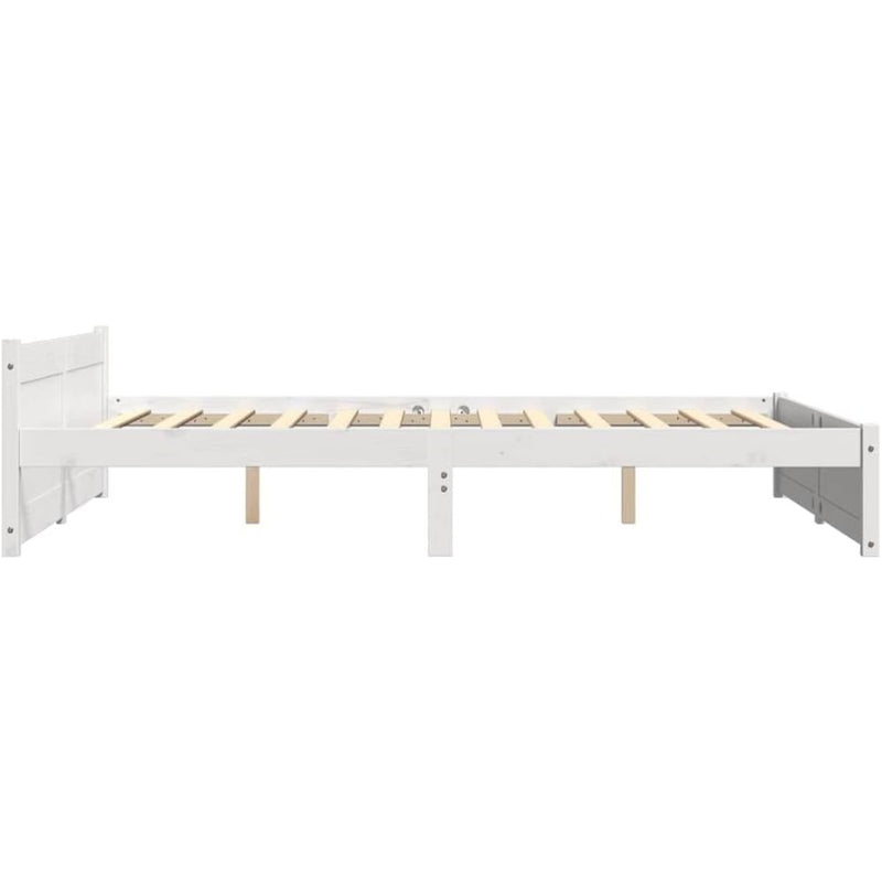 Solid Pinewood Bed Frame Wooden Bedstead with Headboard