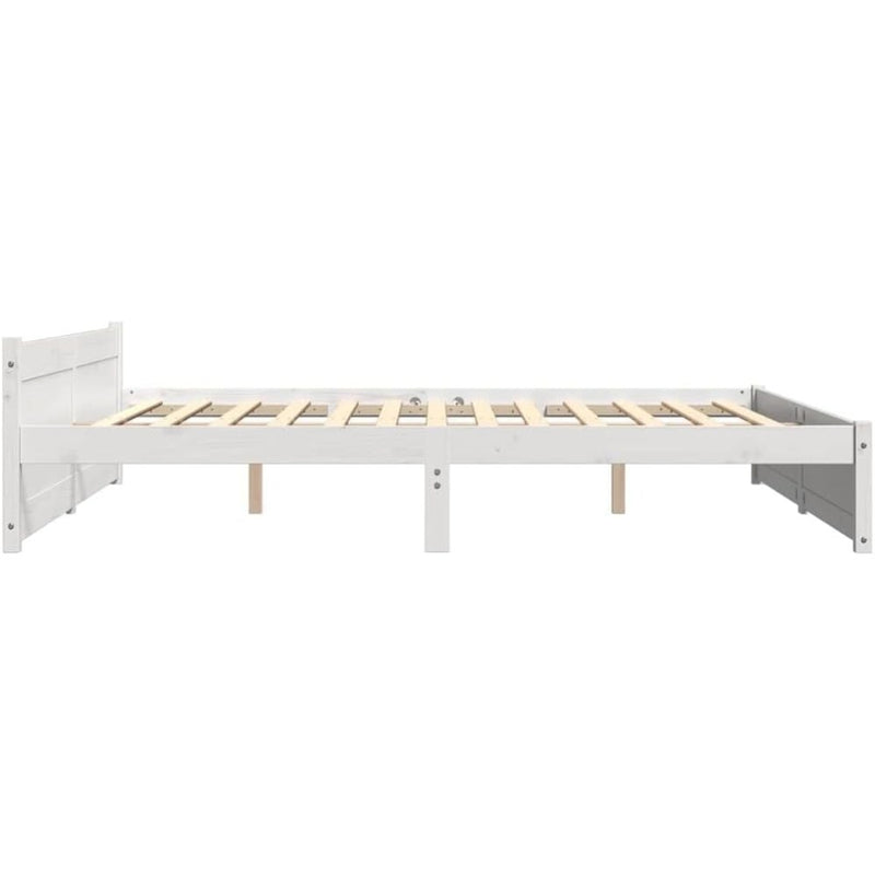 Solid Pinewood Bed Frame Wooden Bedstead with Headboard