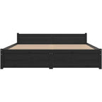 Solid Pinewood Bed Frame Wooden Bedstead with Headboard