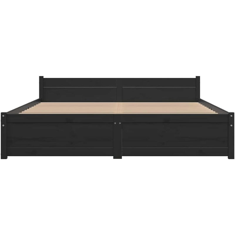 Solid Pinewood Bed Frame Wooden Bedstead with Headboard