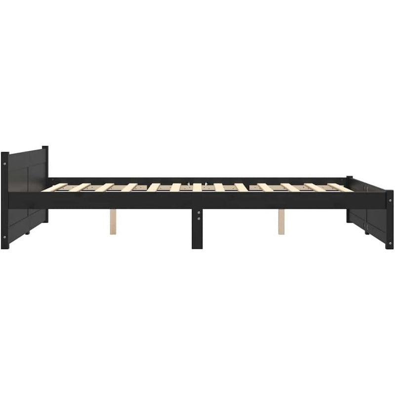 Solid Pinewood Bed Frame Wooden Bedstead with Headboard