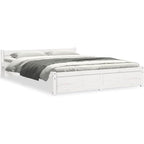 Solid Pinewood Bed Frame Wooden Bedstead with Headboard