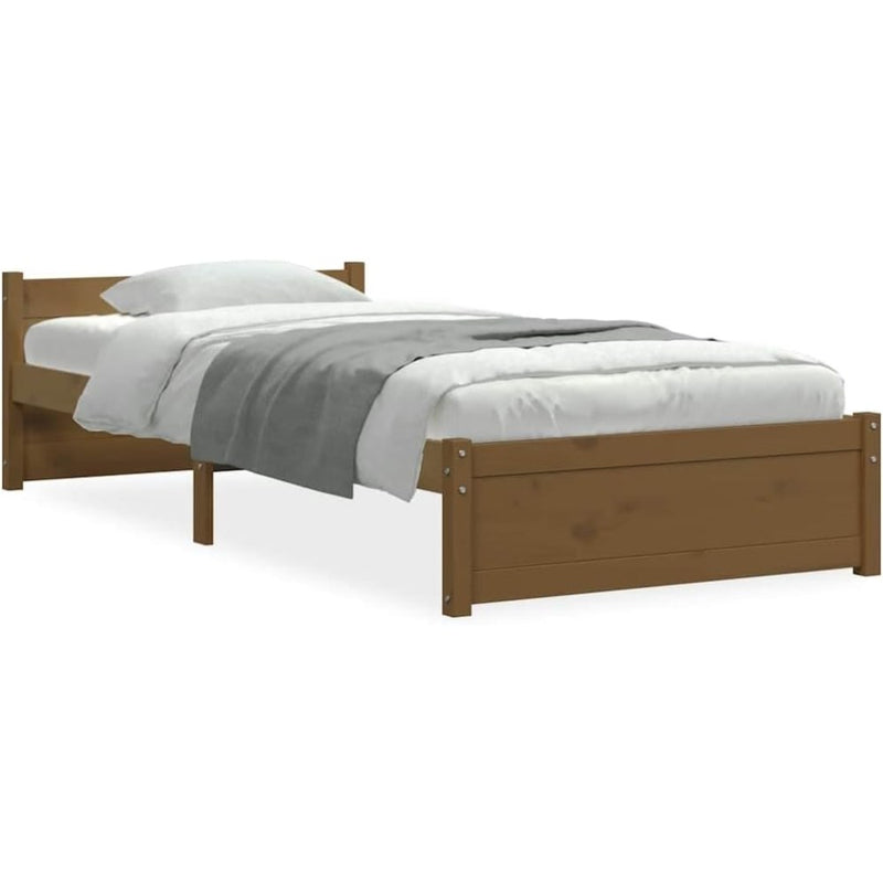 Solid Pinewood Bed Frame Wooden Bedstead with Headboard