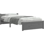 Solid Pinewood Bed Frame Wooden Bedstead with Headboard