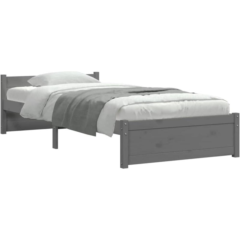 Solid Pinewood Bed Frame Wooden Bedstead with Headboard