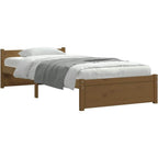 Solid Pinewood Bed Frame Wooden Bedstead with Headboard