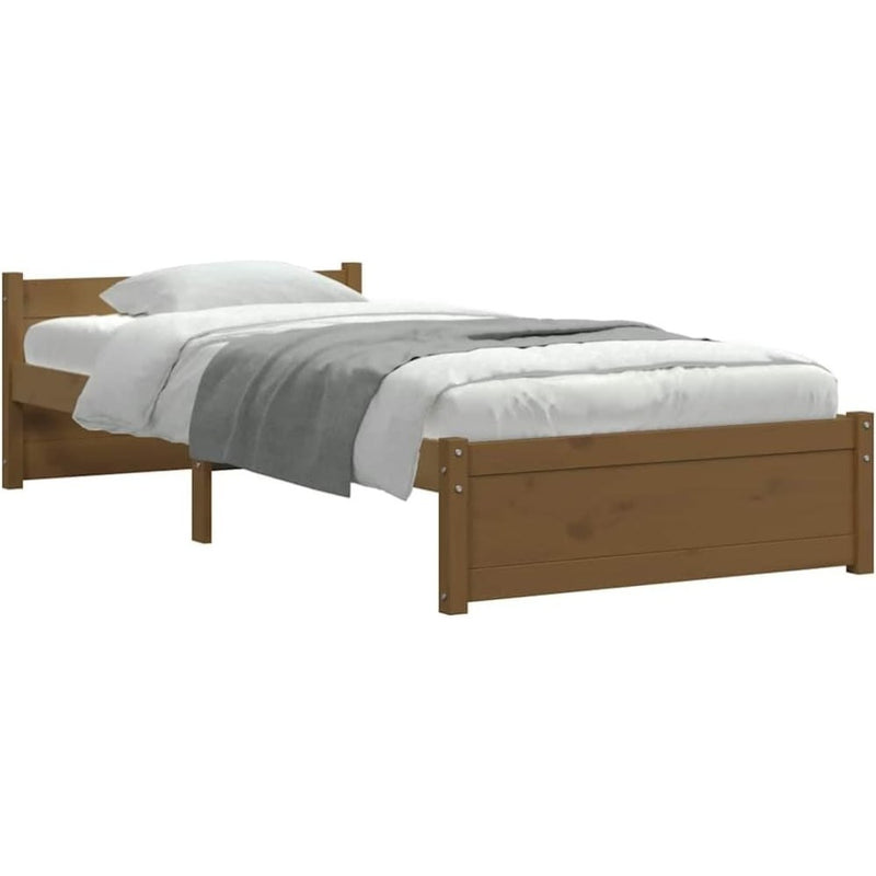 Solid Pinewood Bed Frame Wooden Bedstead with Headboard