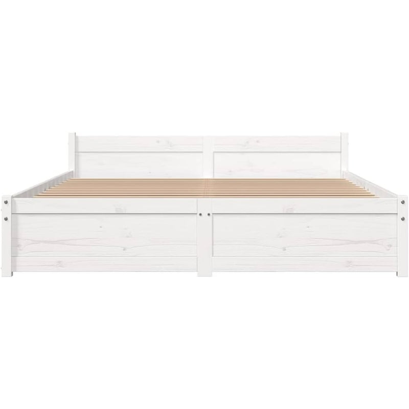 Solid Pinewood Bed Frame Wooden Bedstead with Headboard