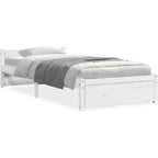 Solid Pinewood Bed Frame Wooden Bedstead with Headboard