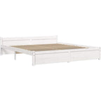 Solid Pinewood Bed Frame Wooden Bedstead with Headboard