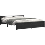 Solid Pinewood Bed Frame Wooden Bedstead with Headboard