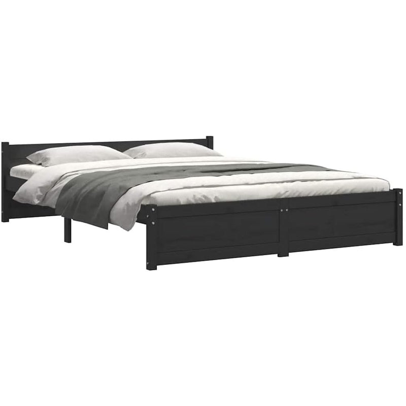 Solid Pinewood Bed Frame Wooden Bedstead with Headboard