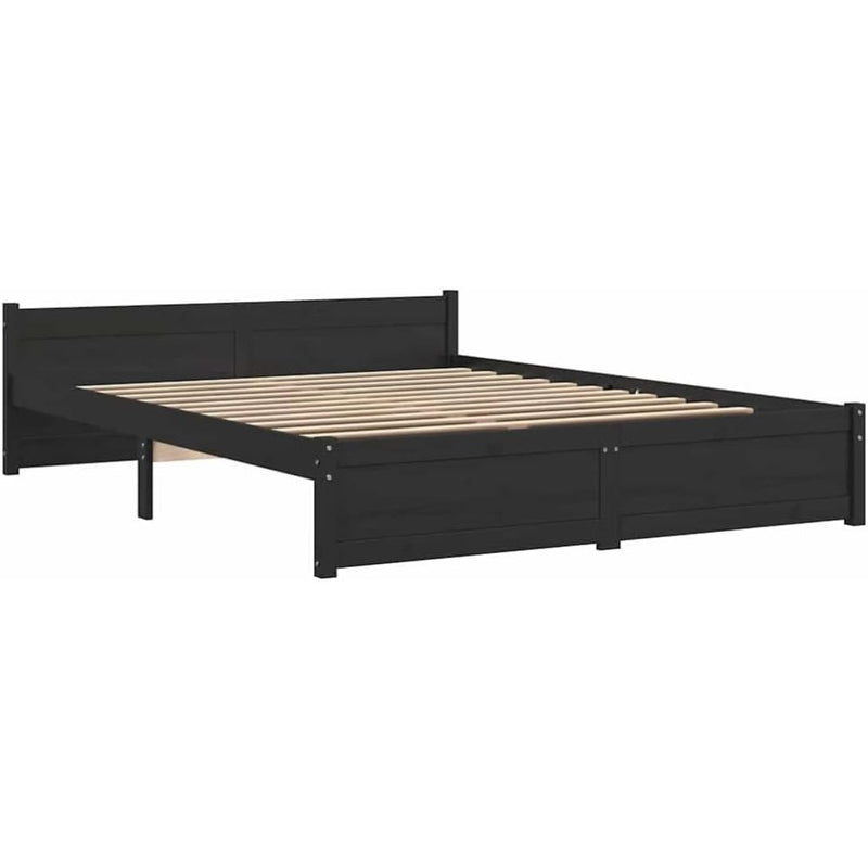 Solid Pinewood Bed Frame Wooden Bedstead with Headboard