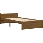 Solid Pinewood Bed Frame Wooden Bedstead with Headboard