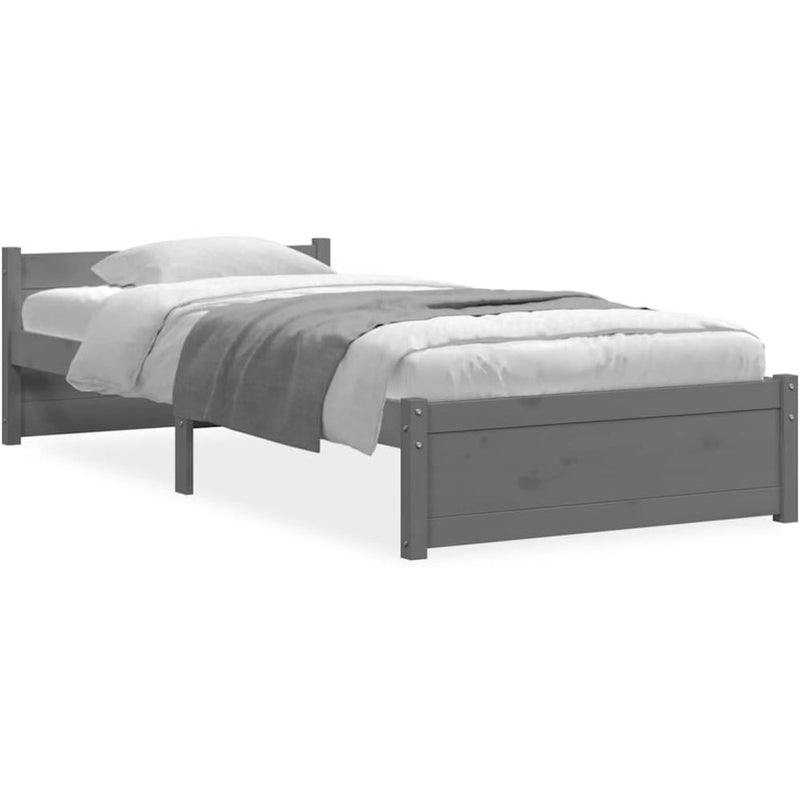 Solid Pinewood Bed Frame Wooden Bedstead with Headboard
