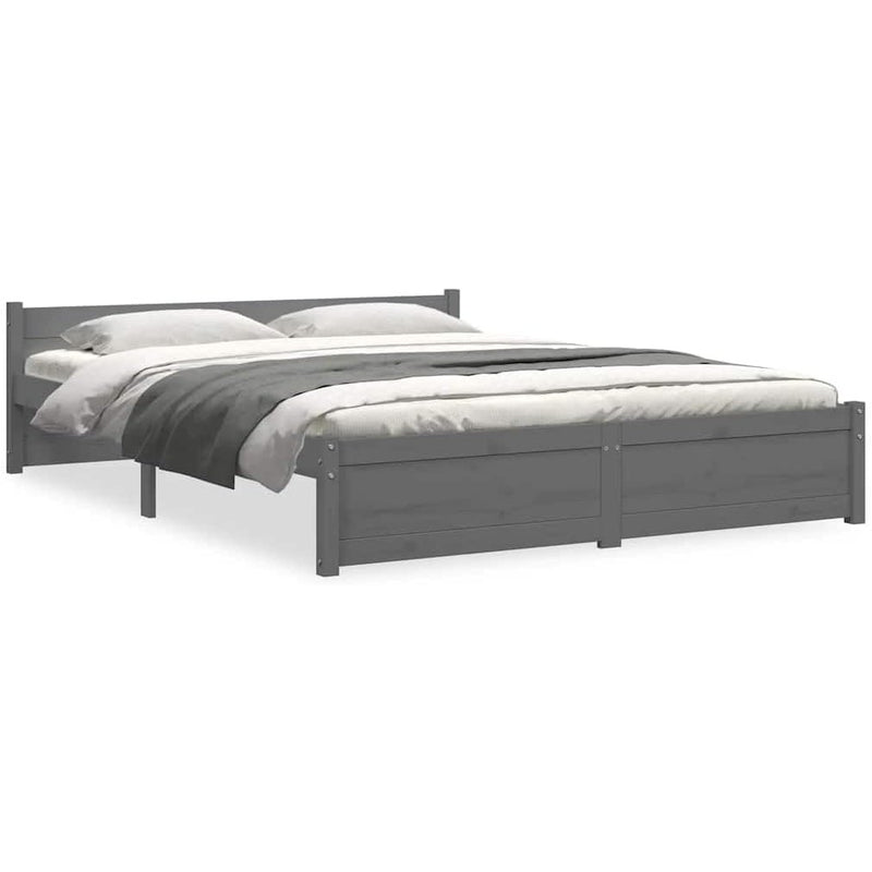 Solid Pinewood Bed Frame Wooden Bedstead with Headboard