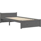 Solid Pinewood Bed Frame Wooden Bedstead with Headboard