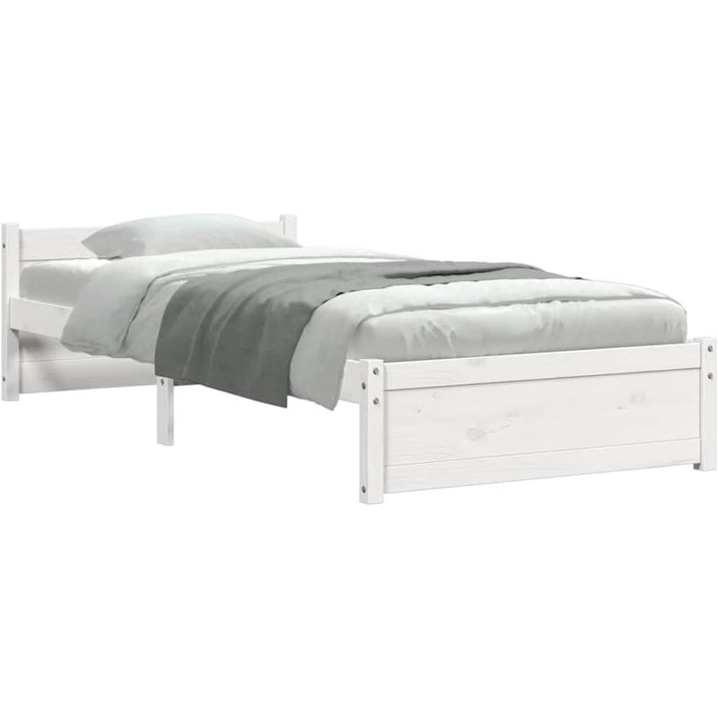 Solid Pinewood Bed Frame Wooden Bedstead with Headboard