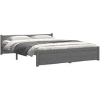 Solid Pinewood Bed Frame Wooden Bedstead with Headboard