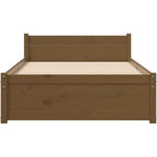 Solid Pinewood Bed Frame Wooden Bedstead with Headboard