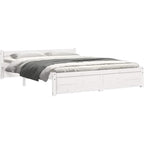 Solid Pinewood Bed Frame Wooden Bedstead with Headboard