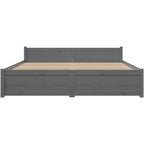 Solid Pinewood Bed Frame Wooden Bedstead with Headboard
