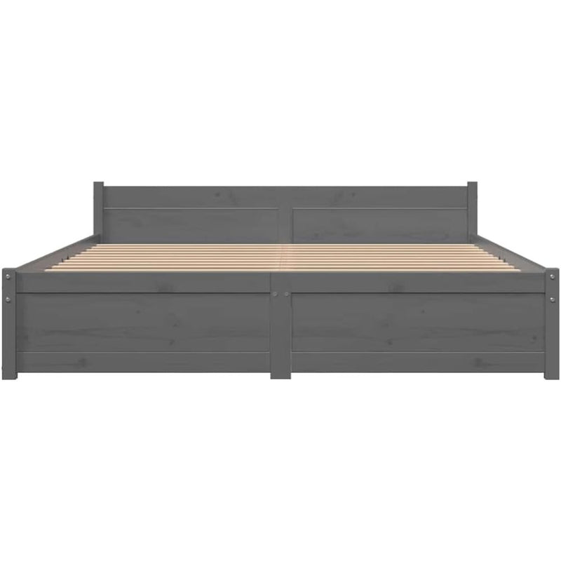 Solid Pinewood Bed Frame Wooden Bedstead with Headboard