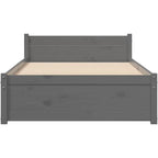 Solid Pinewood Bed Frame Wooden Bedstead with Headboard